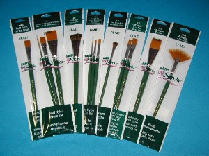 #12 Flat Donna One stroke Scruffy Brushes 4 3 Painters Select Round Brushes 